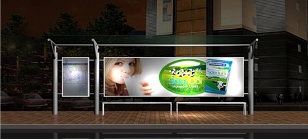 Biển hộp đèn nhà chờ xe buýt