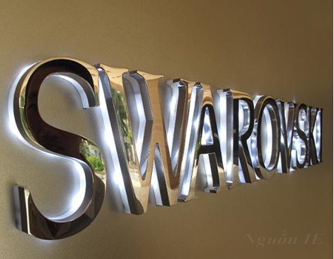 biển chữ nổi inox gắn led