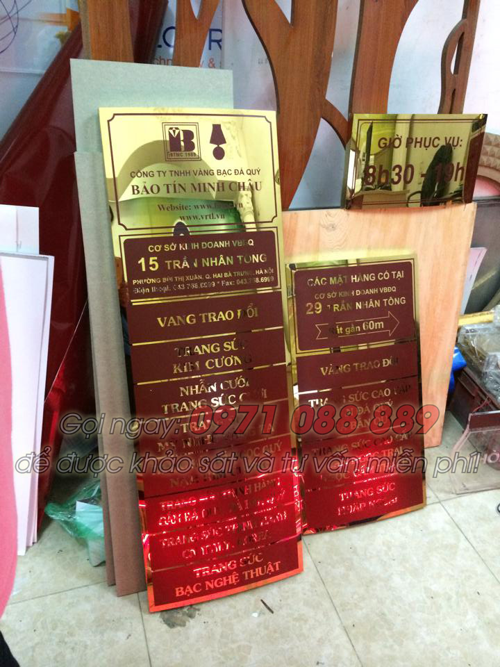 Biển Quảng Cáo Chữ Nổi Đồng - Công Ty Bảo tín Minh Châu