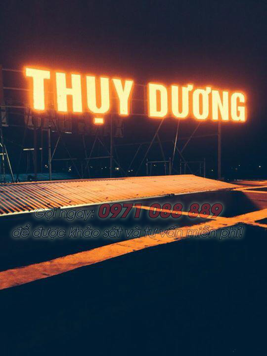 Chữ Tôn sơn tĩnh điện gắn LED - Xăng Dầu Thụy Dương