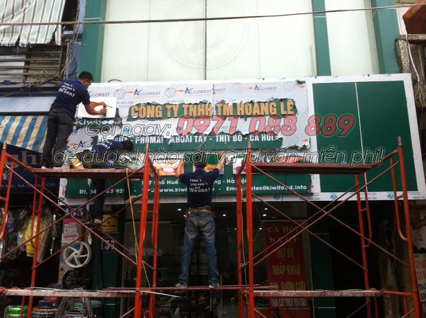 Biển Quảng Cáo Alu Chữ nổi - Công ty Hoàng Lê Kiwi Food